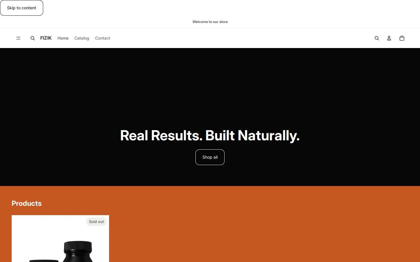 shopfizik.com homepage screenshot