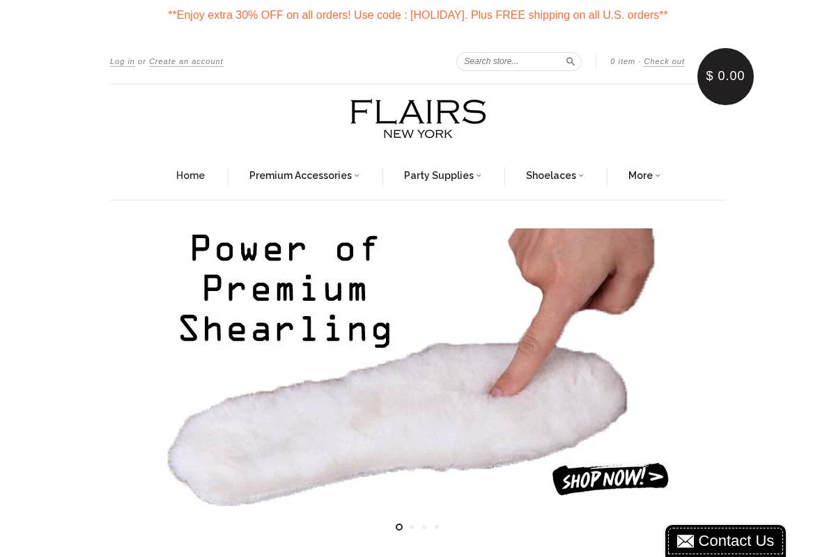 shopflairs.com homepage screenshot