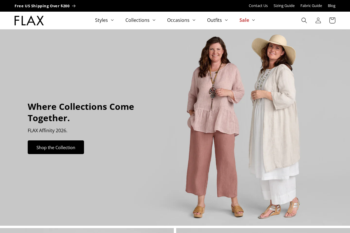 shopflax.com homepage screenshot