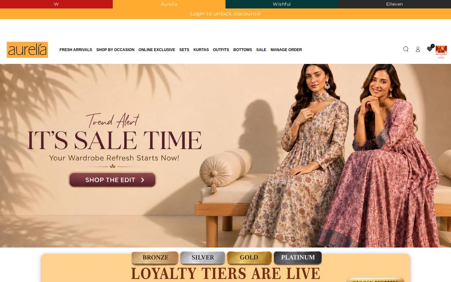 shopforaurelia.com homepage screenshot