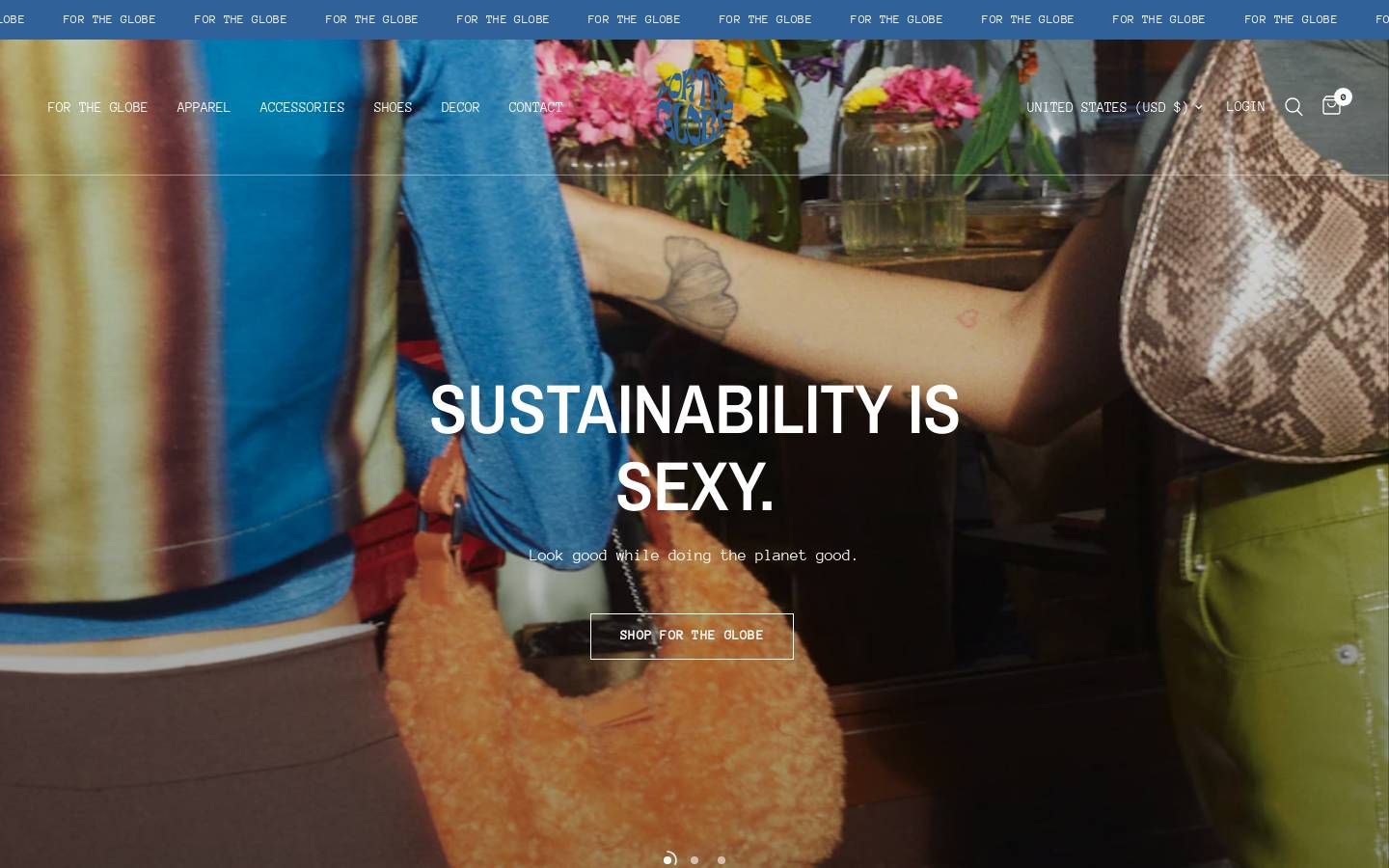 shopfortheglobe.com homepage screenshot