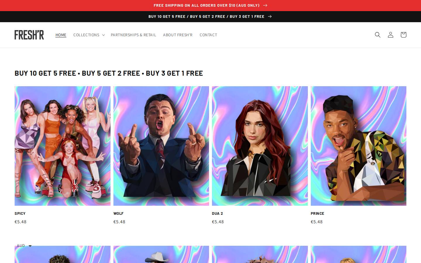 shopfreshr.com.au homepage screenshot