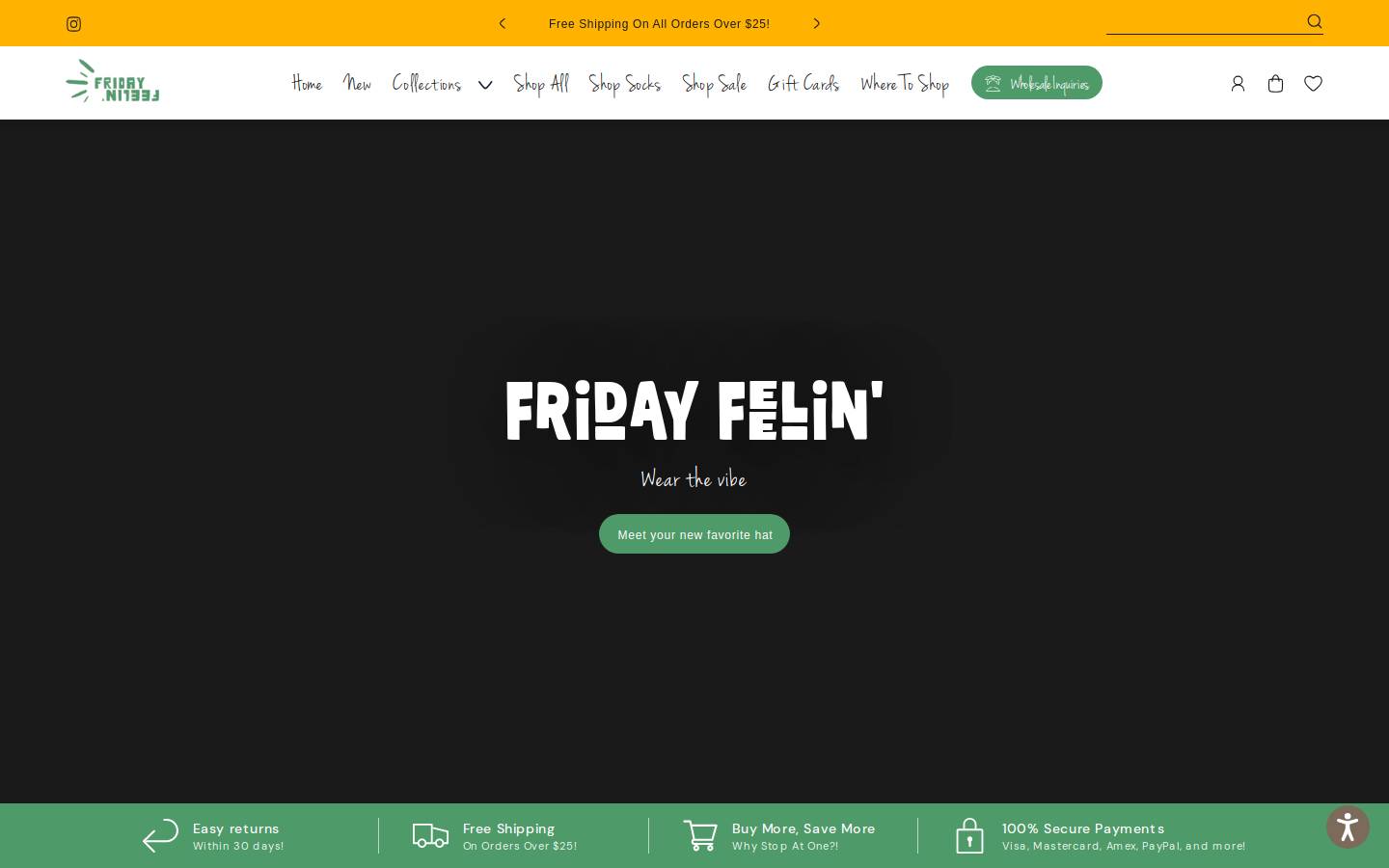 shopfridayfeelin.com homepage screenshot