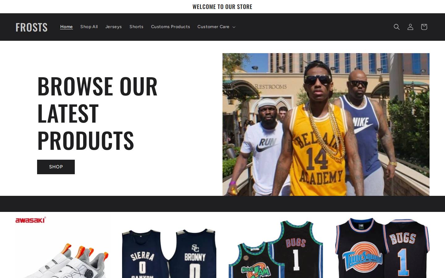 Shopfrostify homepage screenshot
