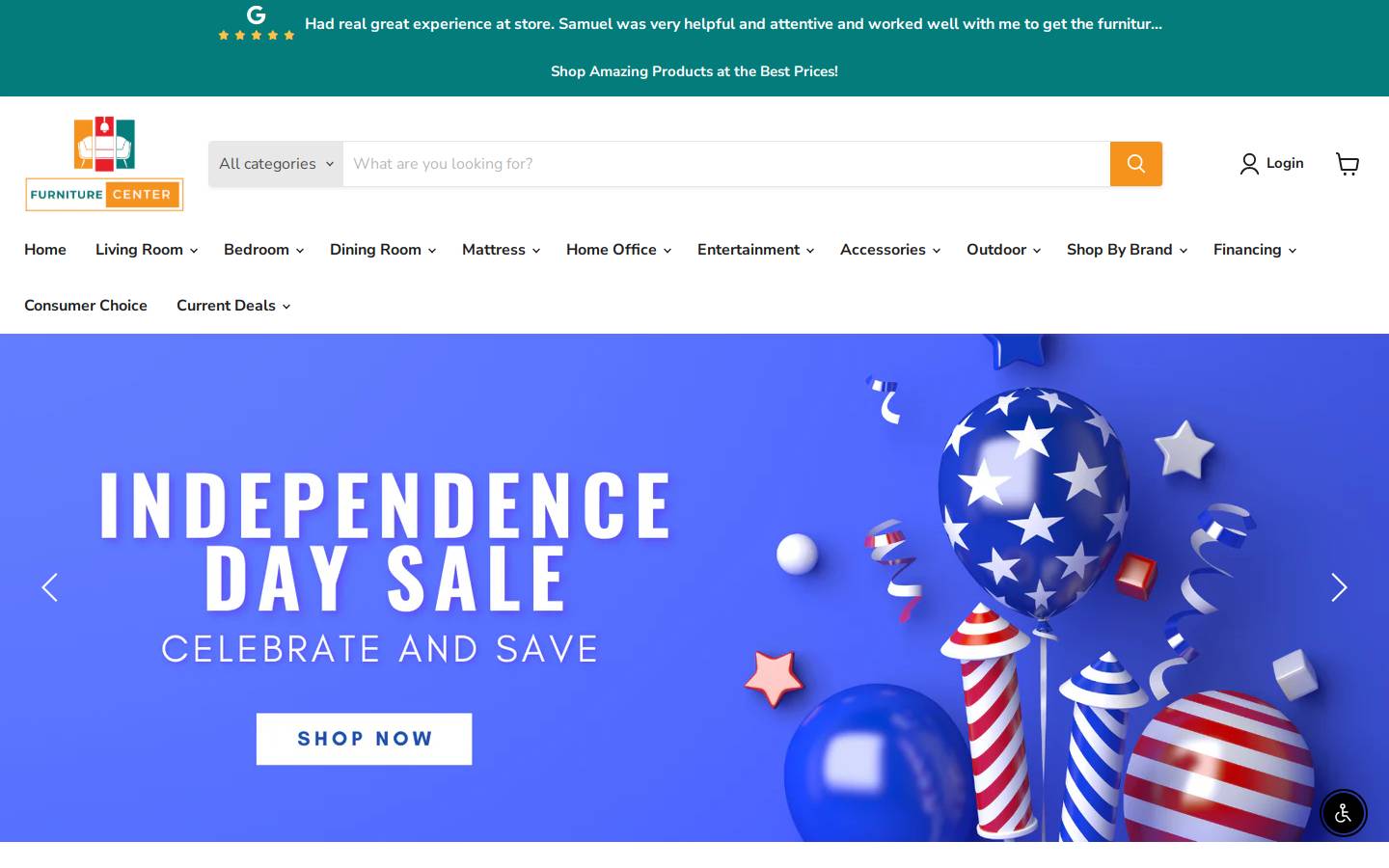 shopfurniturecenter.com homepage screenshot