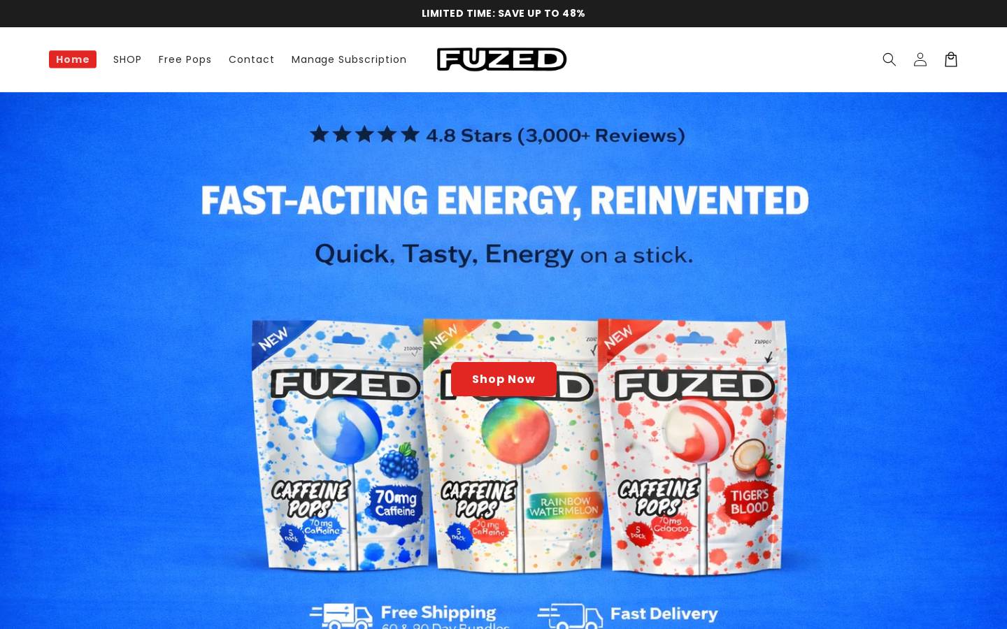shopfuzed.com homepage screenshot