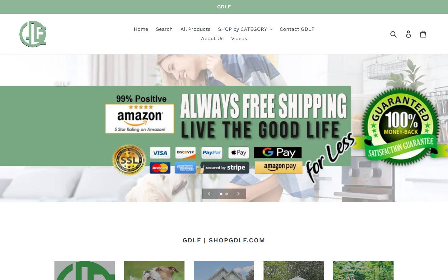 shopgdlf.com homepage screenshot