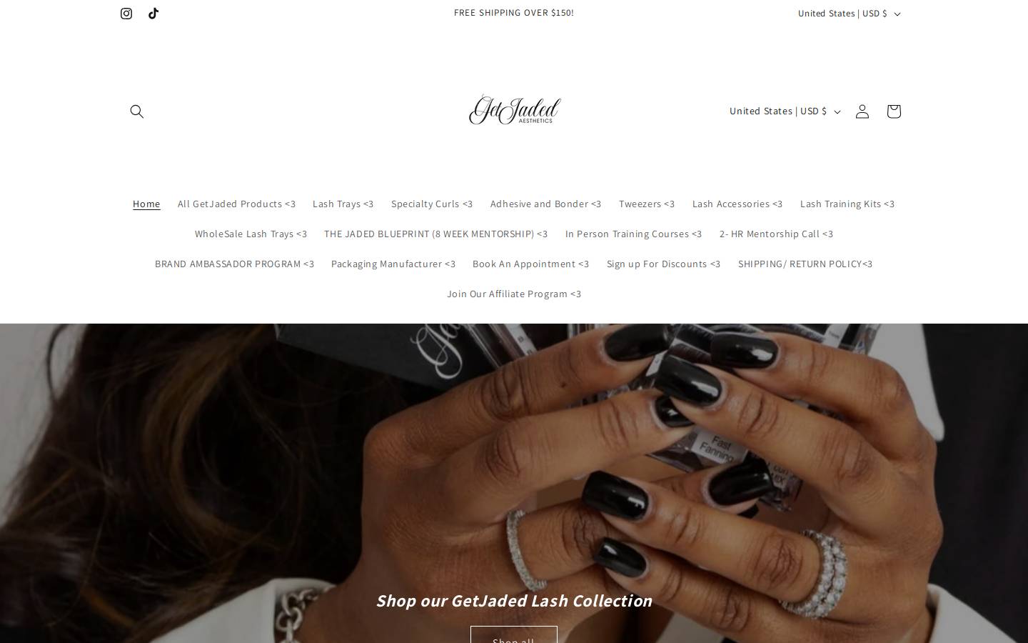 shopgetjaded.com homepage screenshot