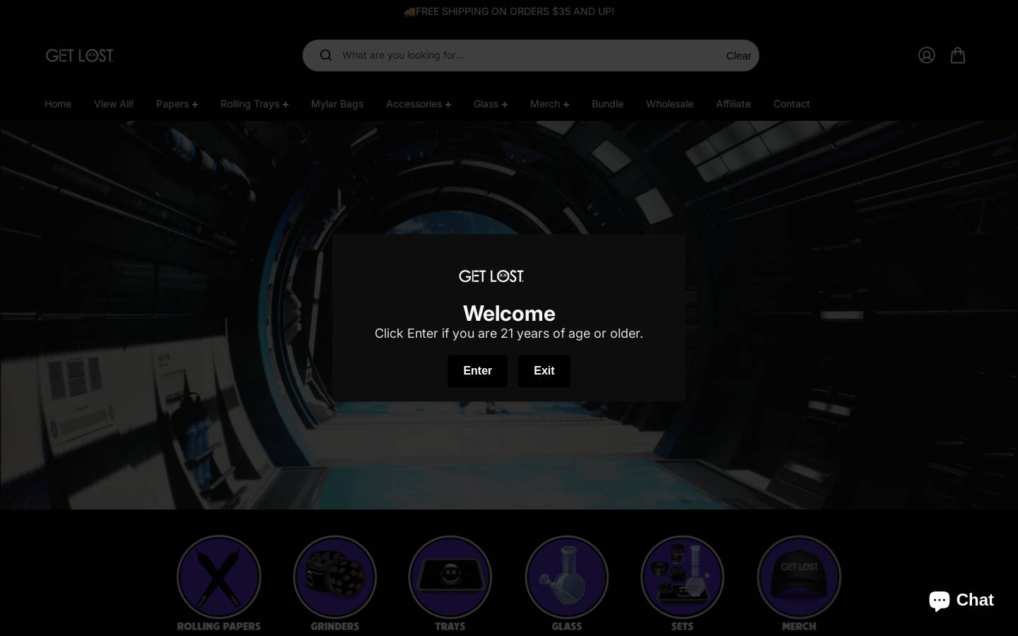 shopgetlost.com homepage screenshot