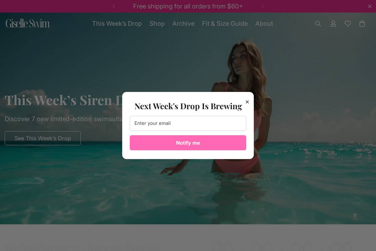 shopgiselle.com homepage screenshot