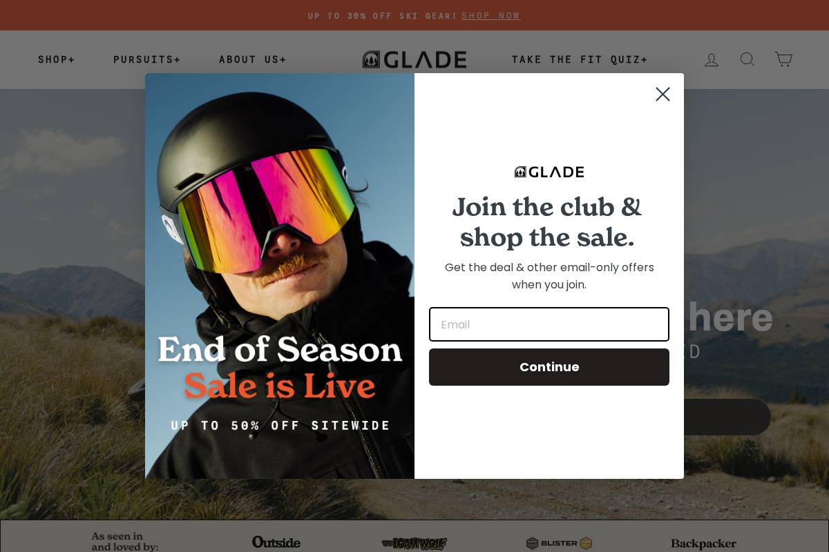 shopglade.com homepage screenshot
