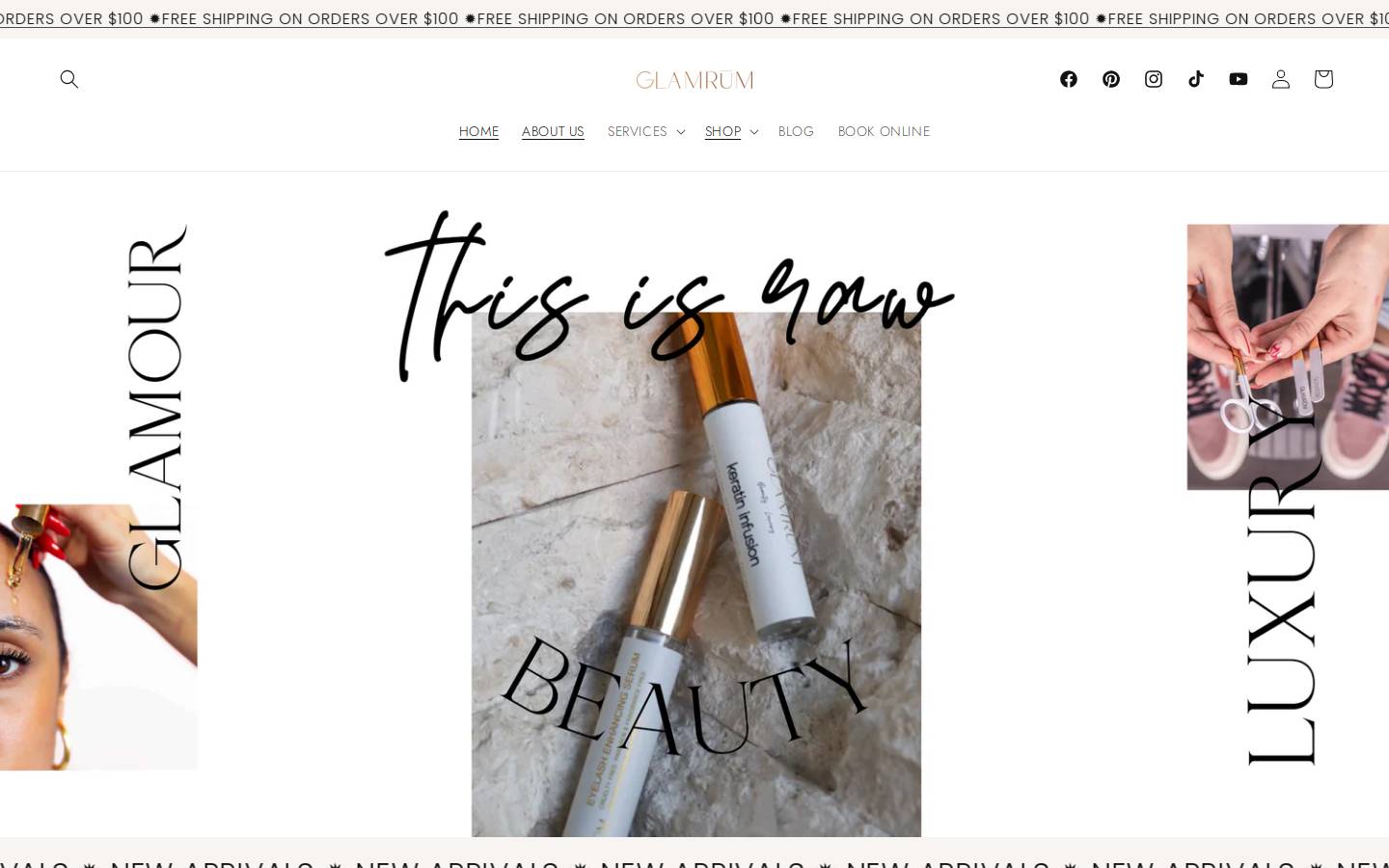 shopglamrum.com homepage screenshot