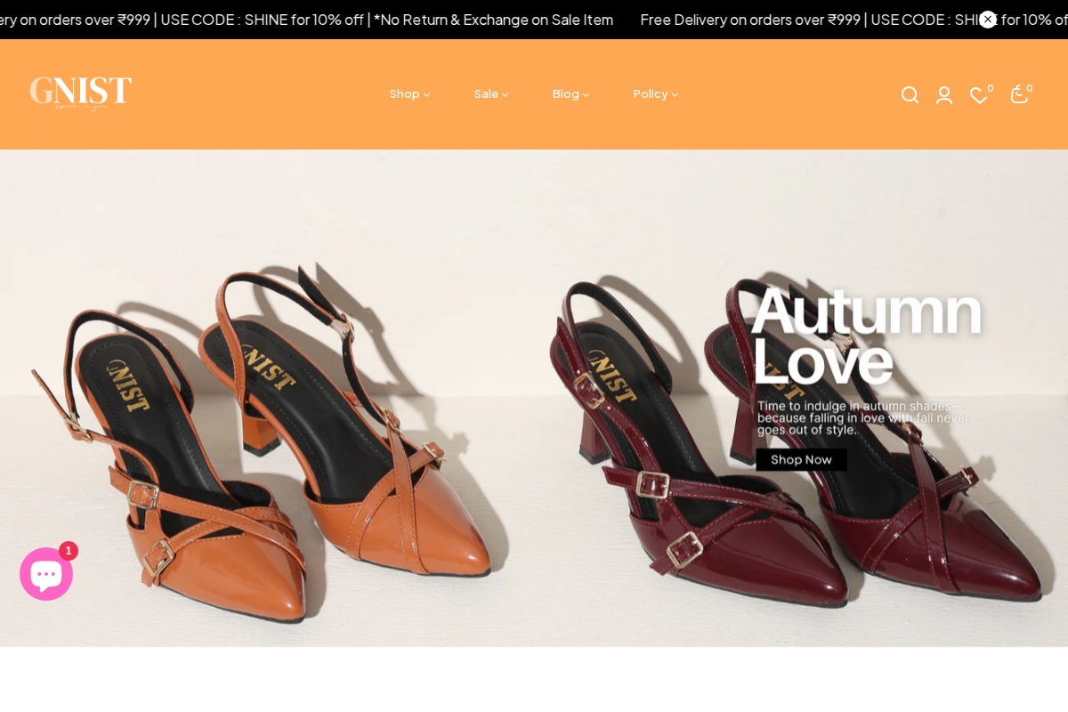 Gnist Footwear homepage screenshot