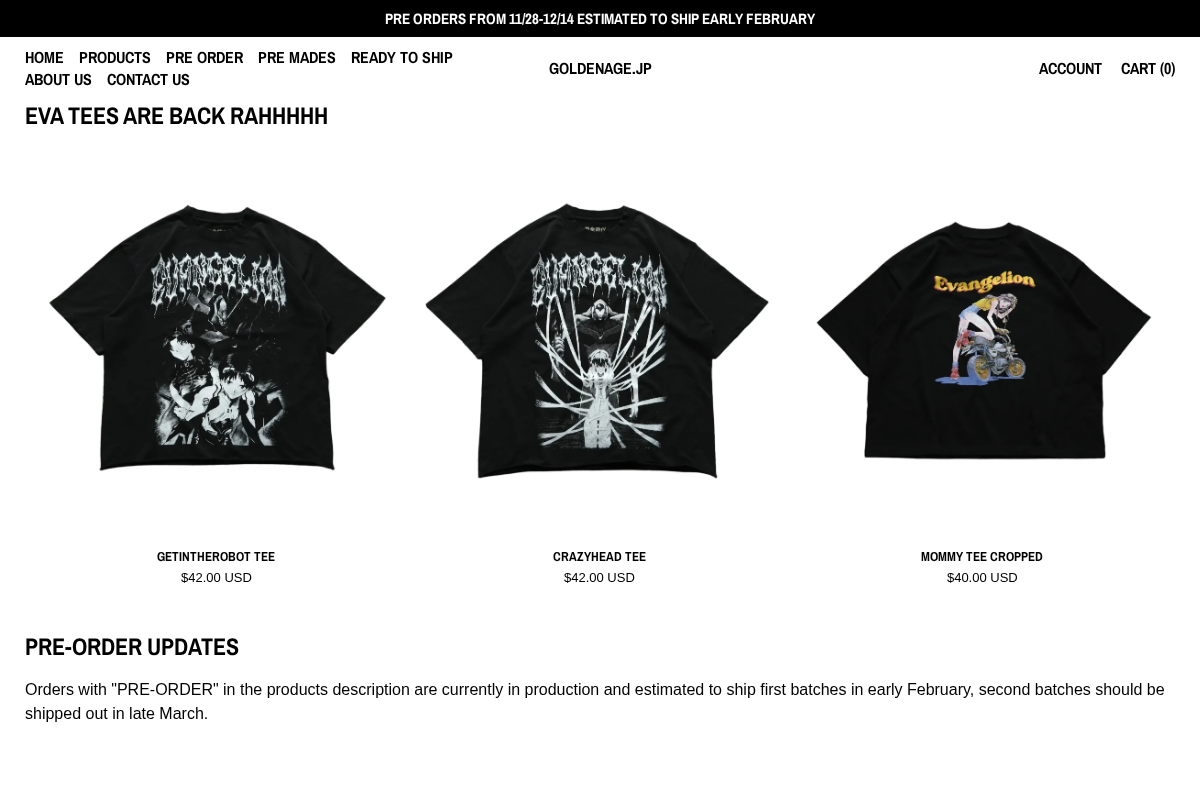 GOLDENAGE.JP homepage screenshot