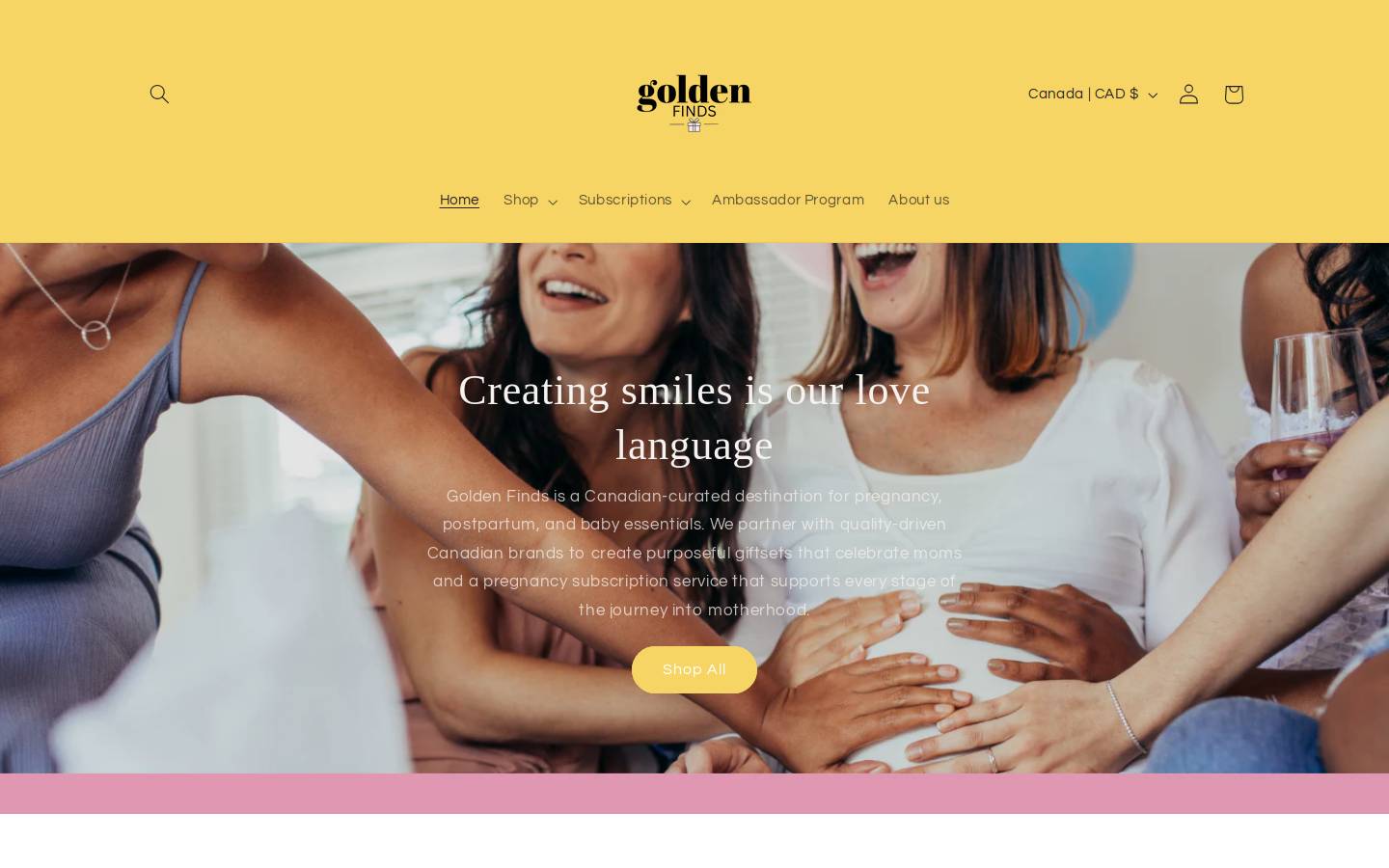 shopgoldenfinds.com homepage screenshot