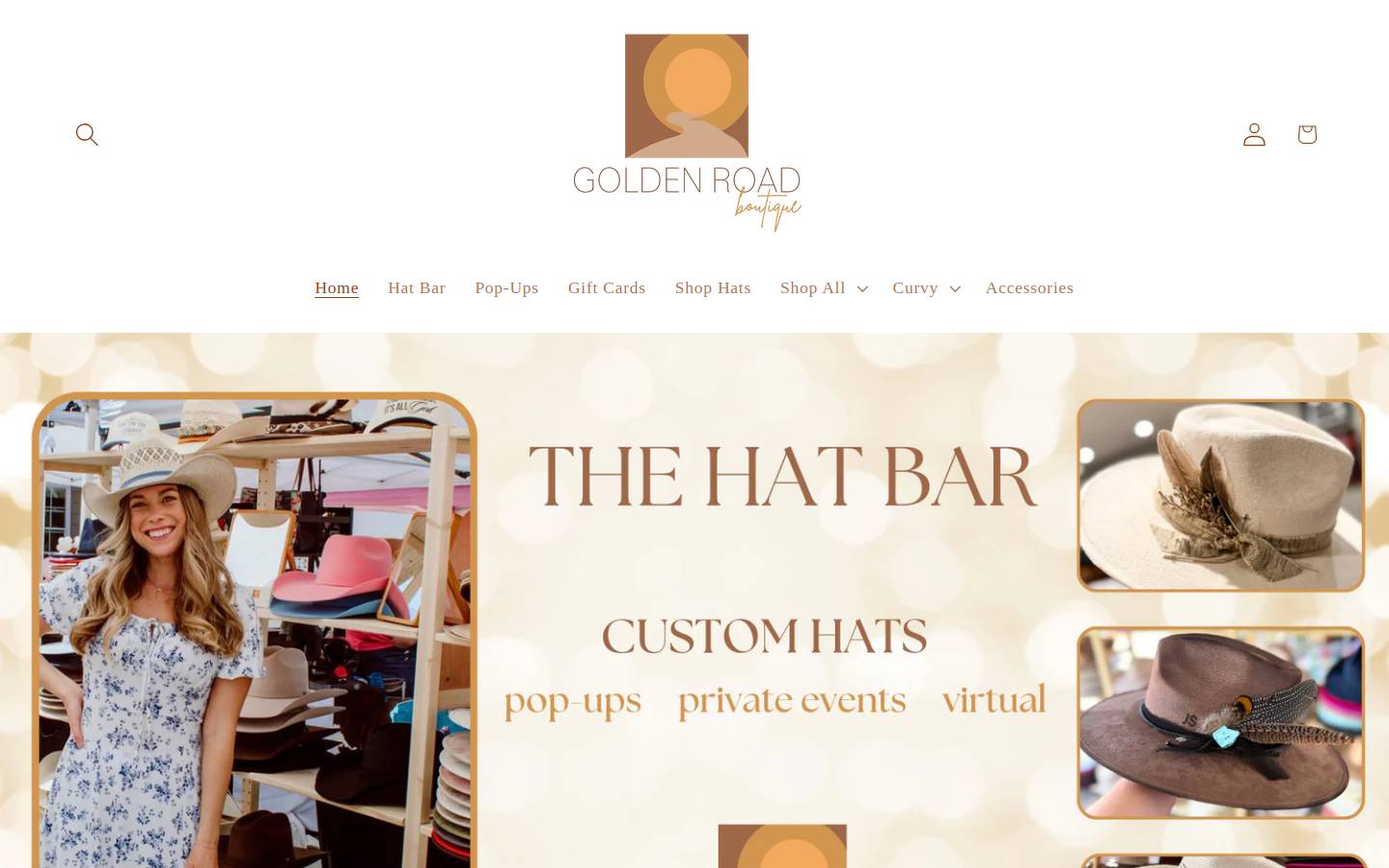 shopgoldenroadboutique.com homepage screenshot