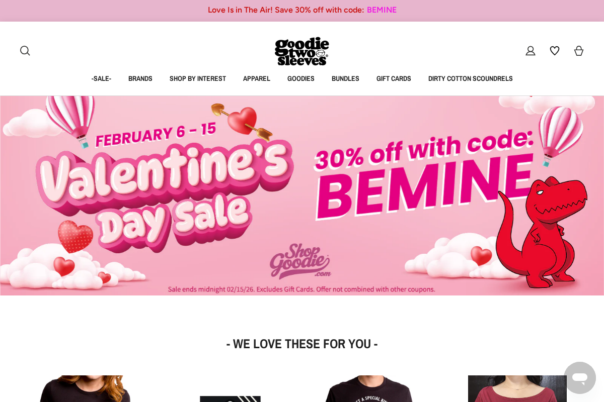 Goodie Two Sleeves homepage screenshot