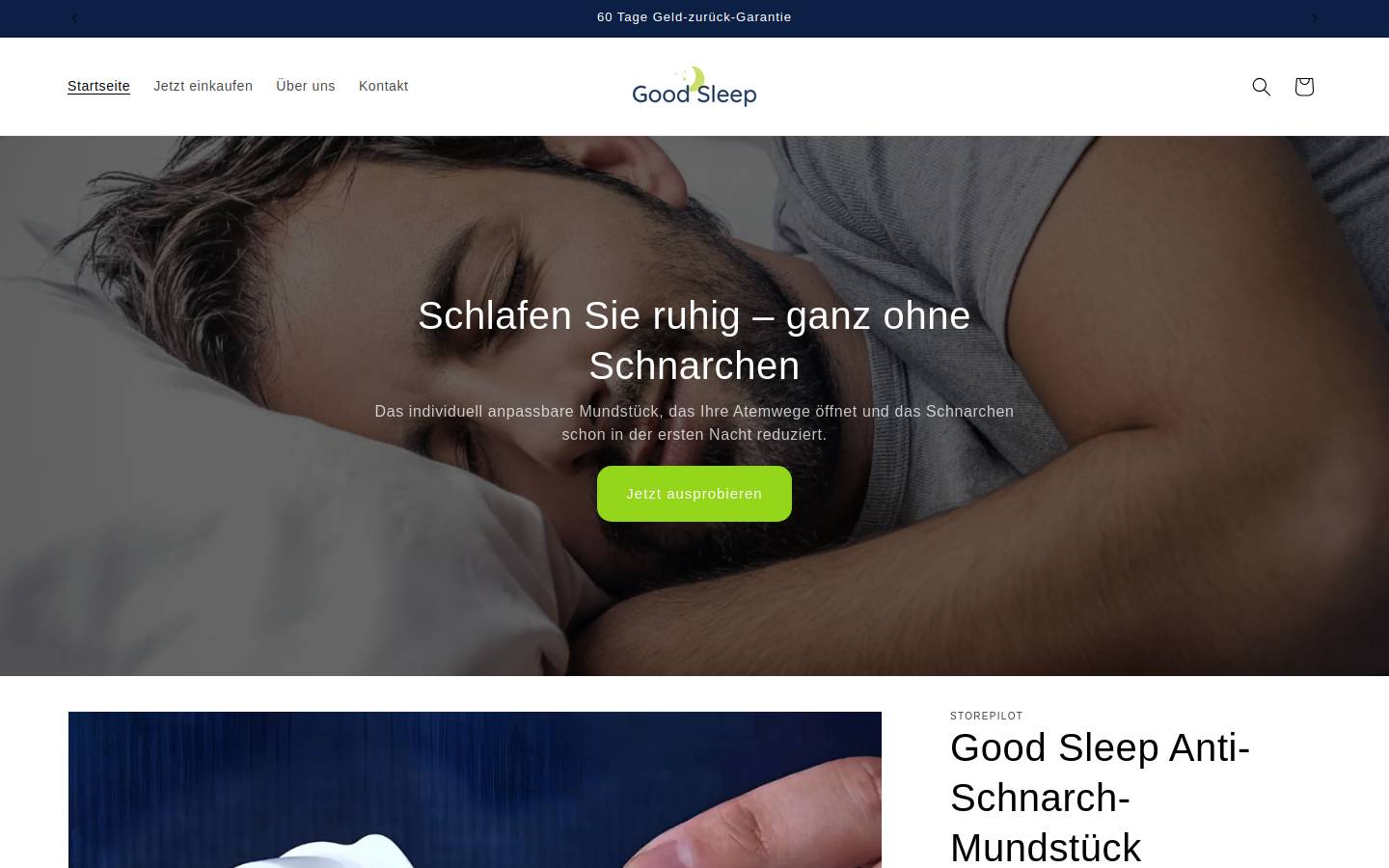 shopgoodsleep.com homepage screenshot