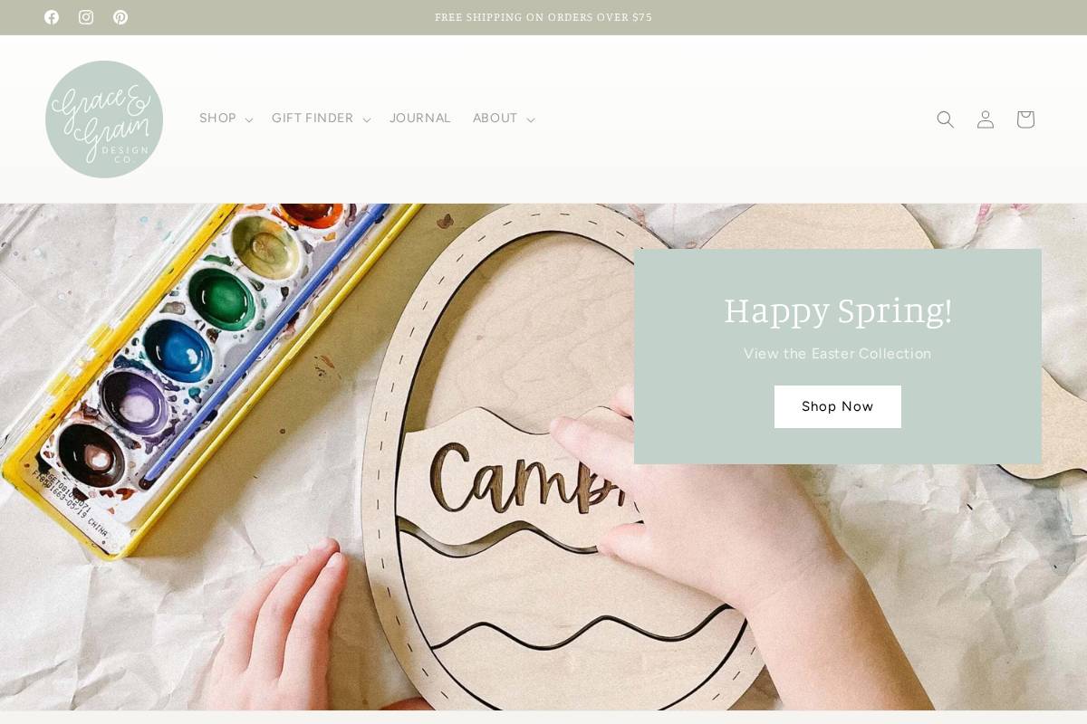 shopgraceandgrain.com homepage screenshot