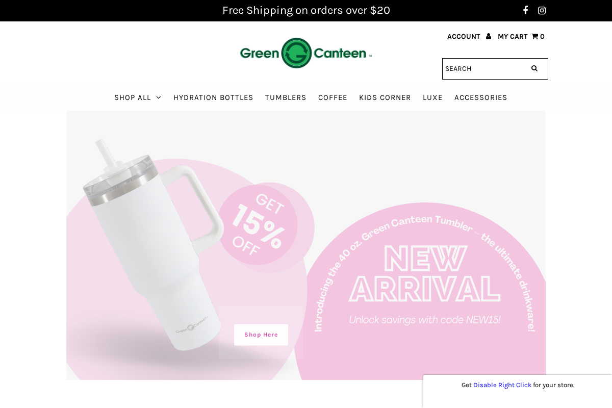 shopgreencanteen.com homepage screenshot