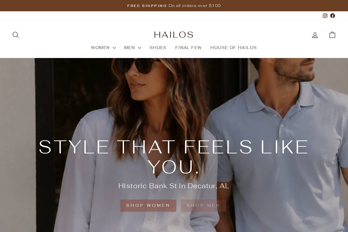 shophailos.com homepage screenshot