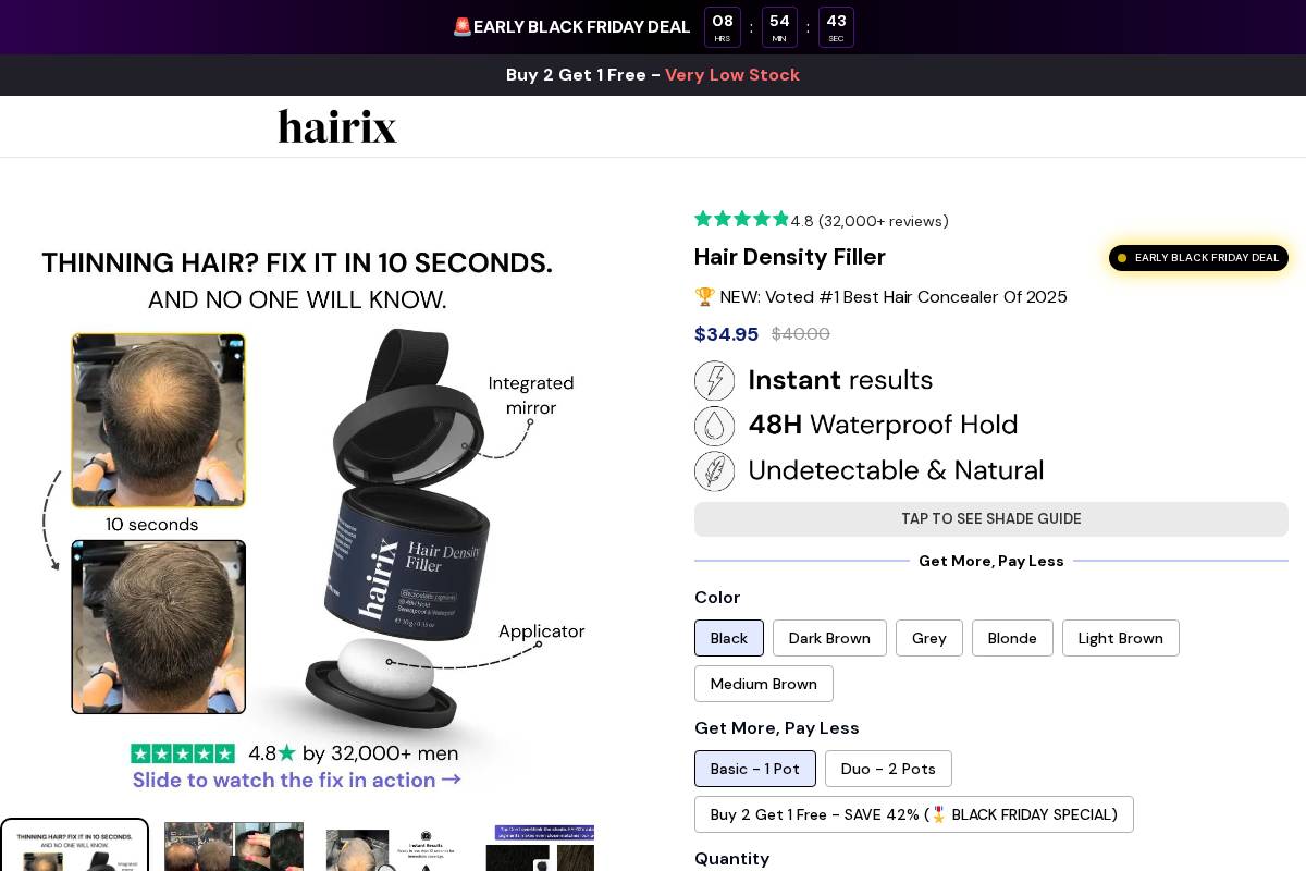 shophairix.com homepage screenshot