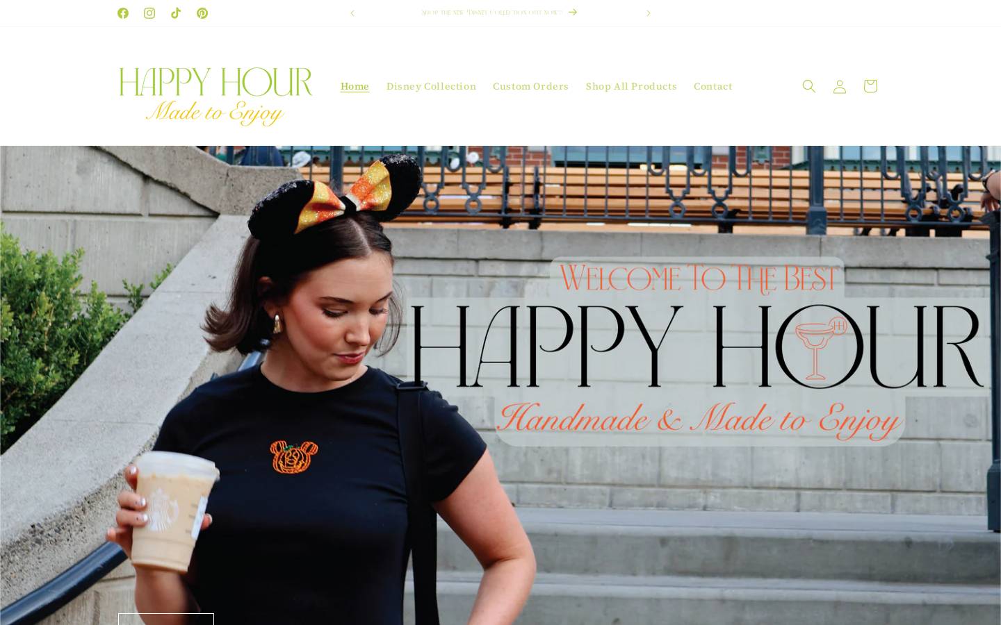 shophappyhour.com homepage screenshot