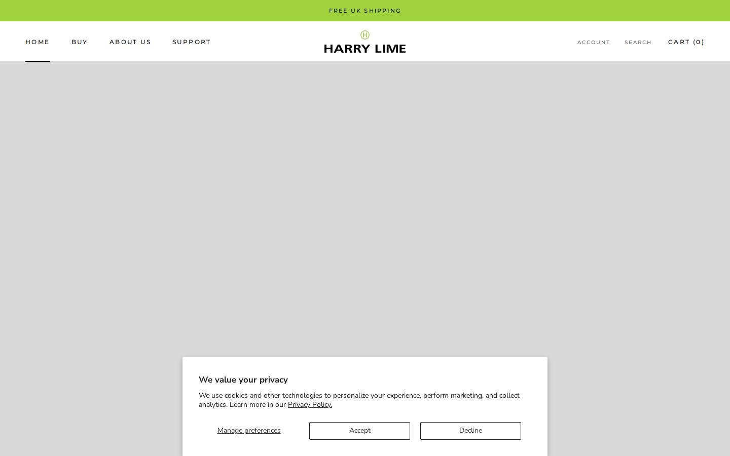 shopharrylime.com homepage screenshot