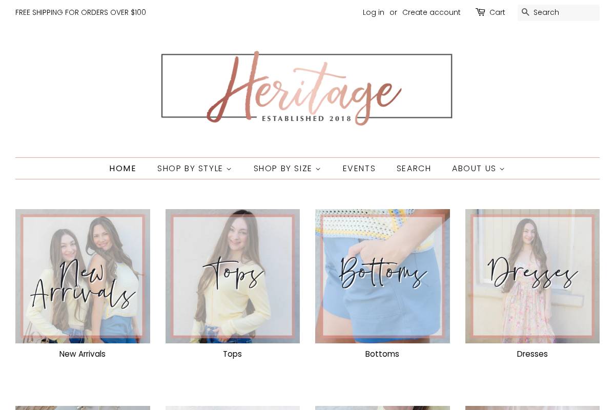 shopheritageco.com homepage screenshot