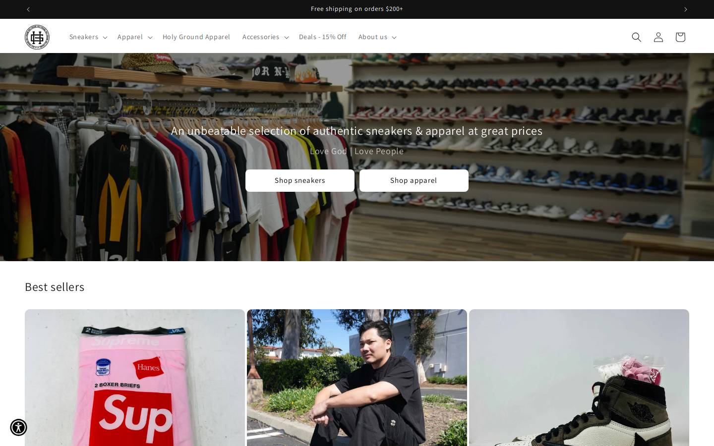 shopholyground.com homepage screenshot