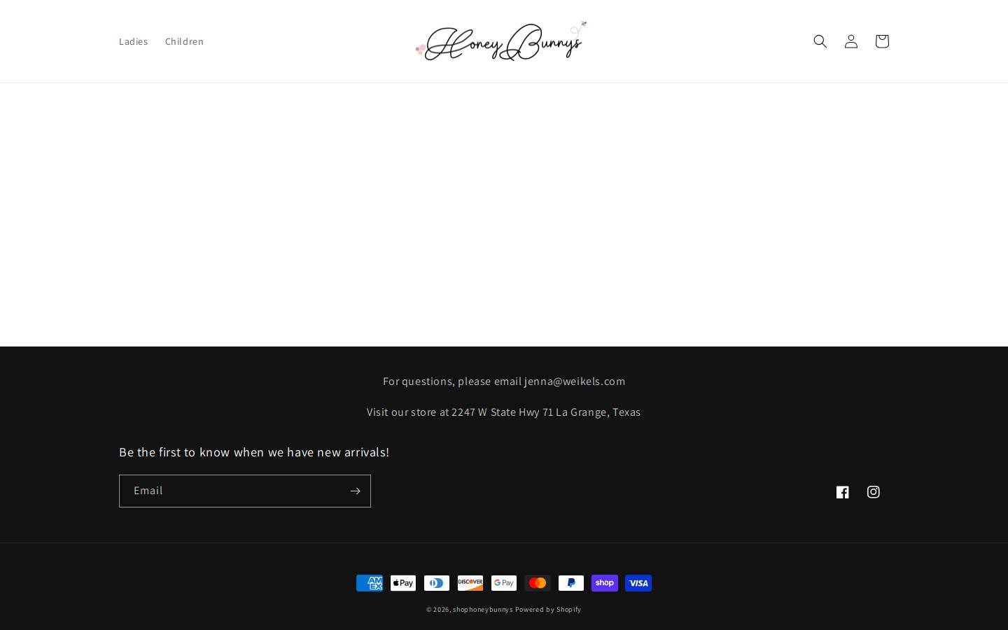 shophoneybunnys.com homepage screenshot
