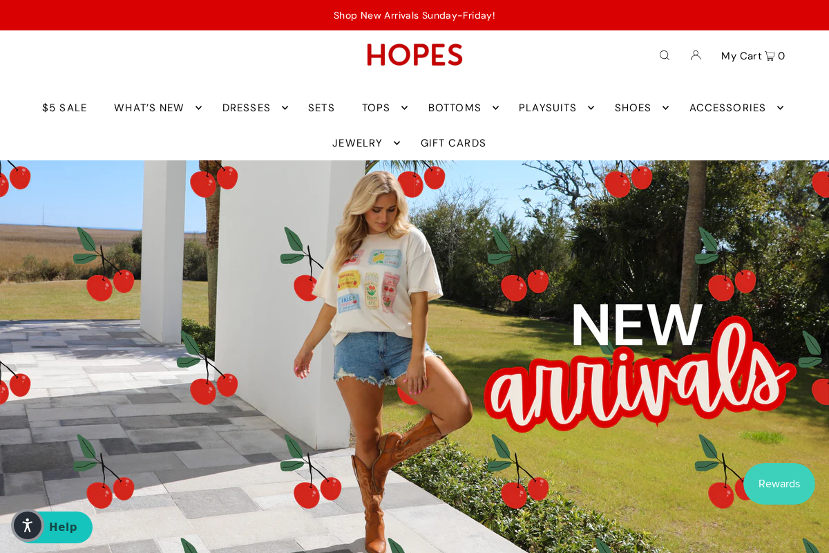 Hope's homepage screenshot