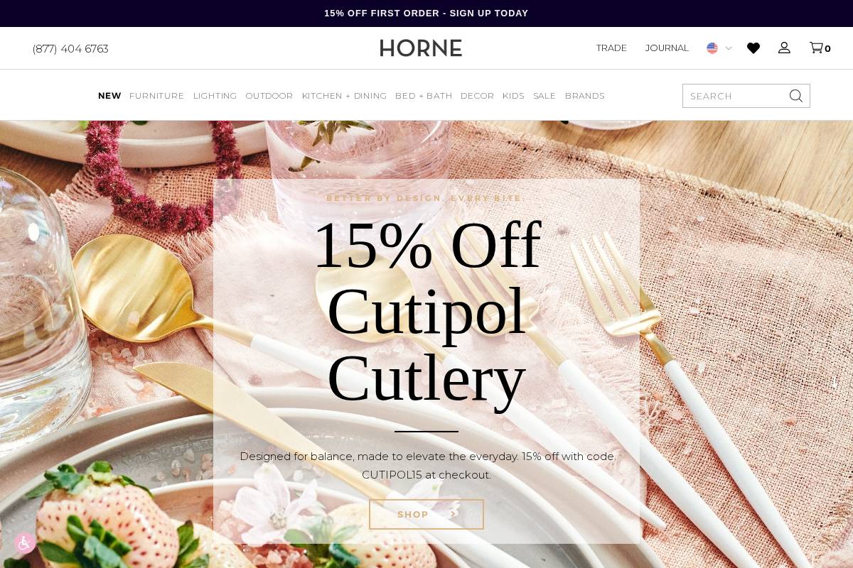 Shophorne homepage screenshot