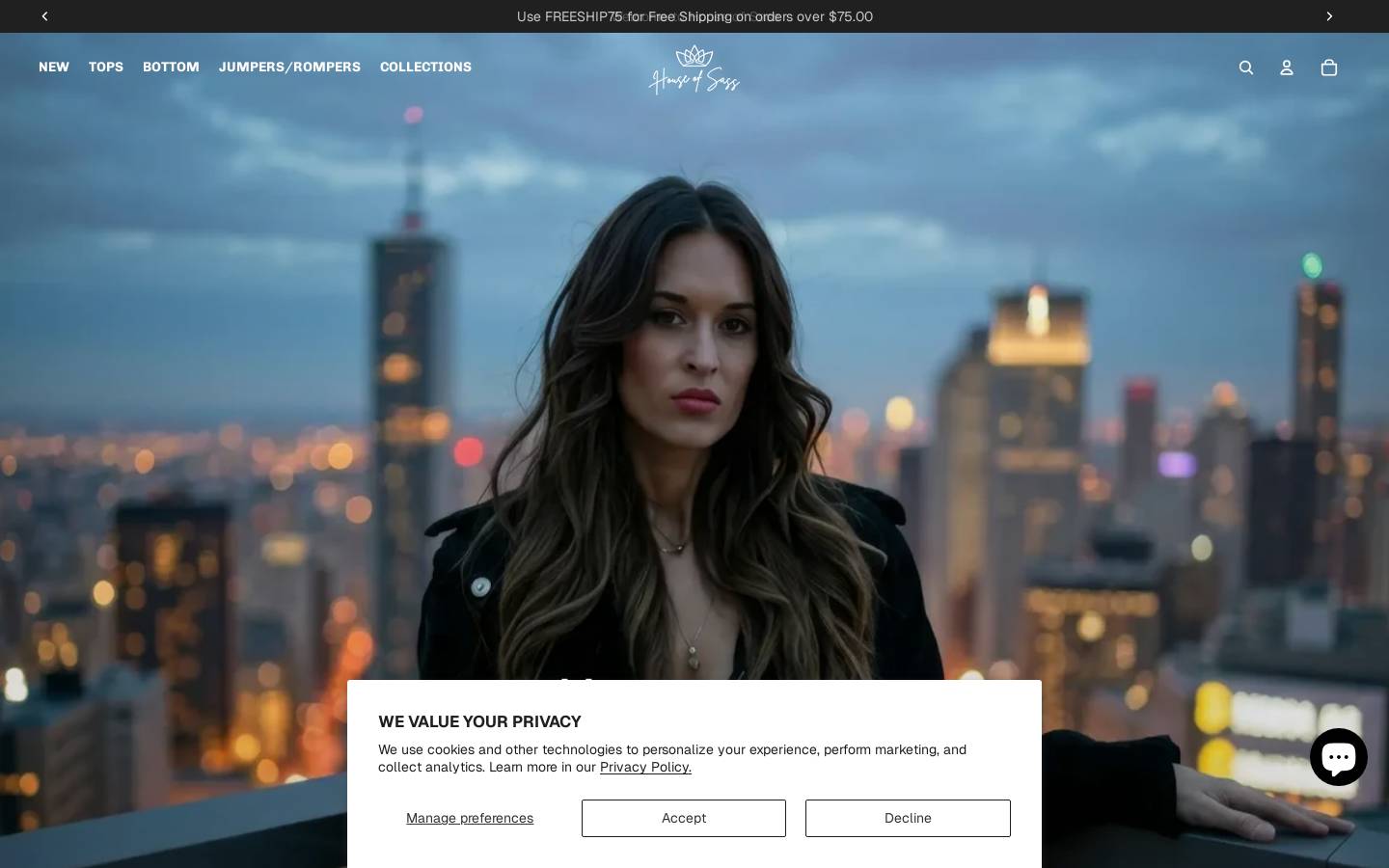 shophouseofsass.com homepage screenshot