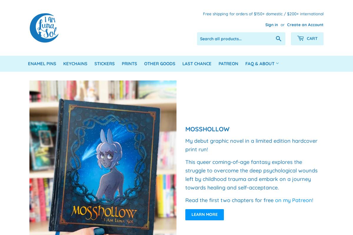 shopiamlunasol.com homepage screenshot