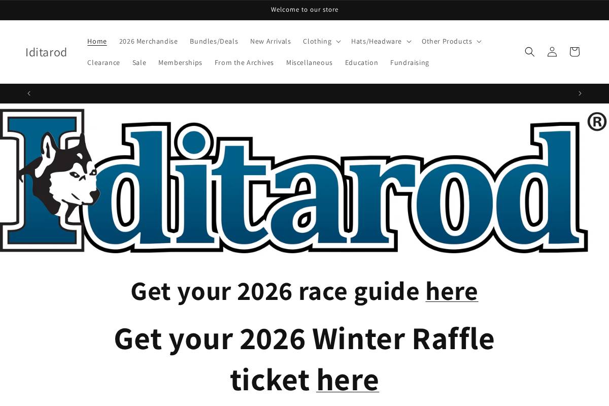 shopiditarod.com homepage screenshot