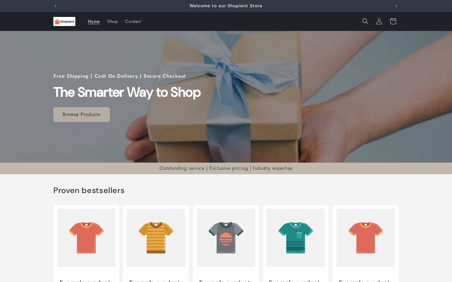 shopient.in homepage screenshot