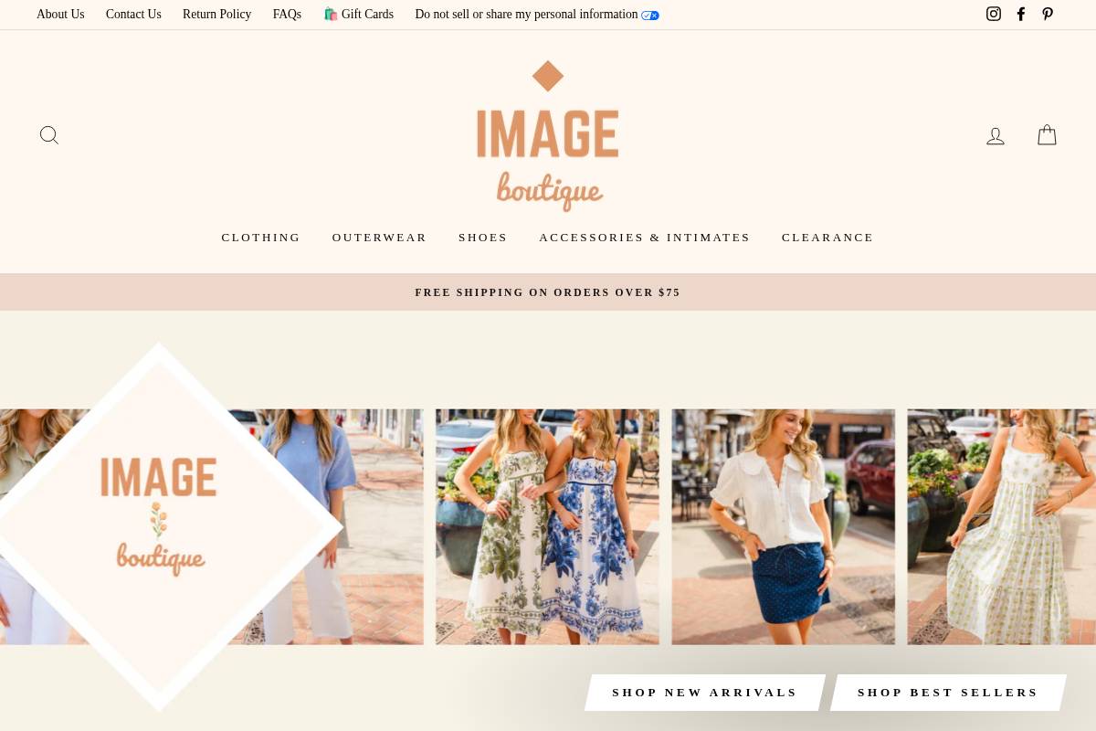 shopimageboutique.com homepage screenshot