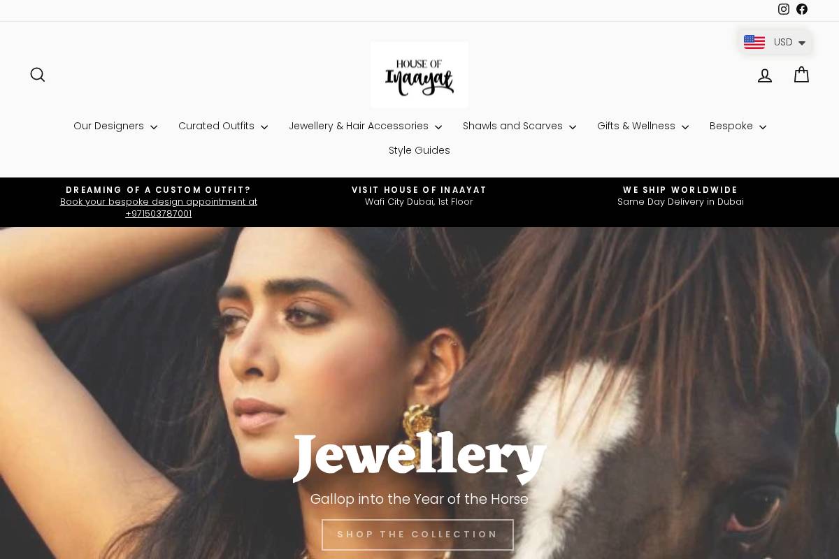 shopinaayat.com homepage screenshot