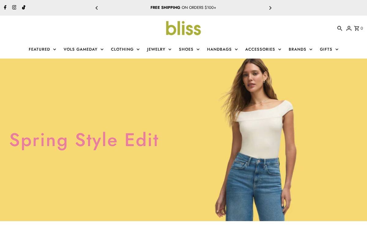 Bliss Home + Art homepage screenshot