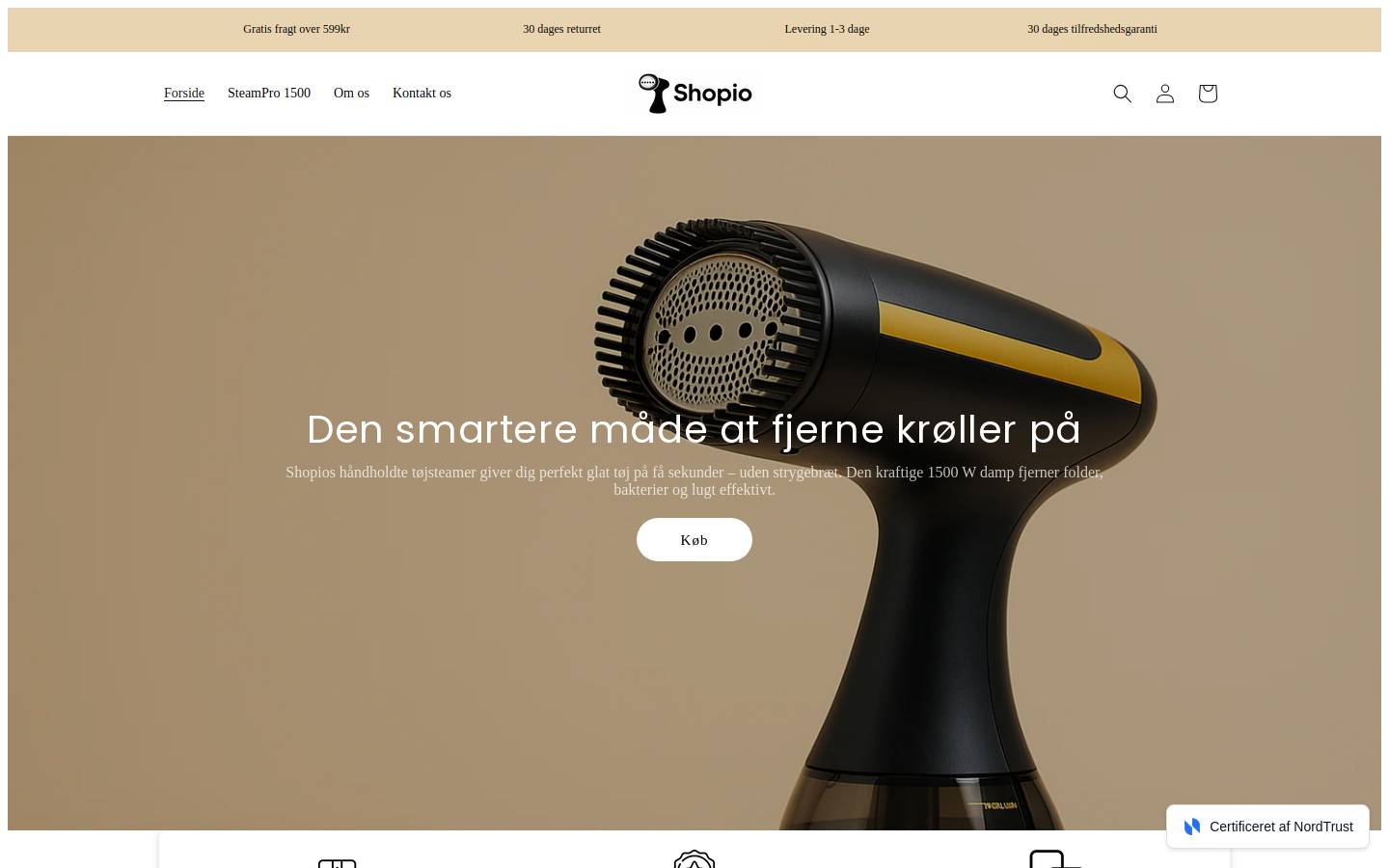 Shopio.dk homepage screenshot