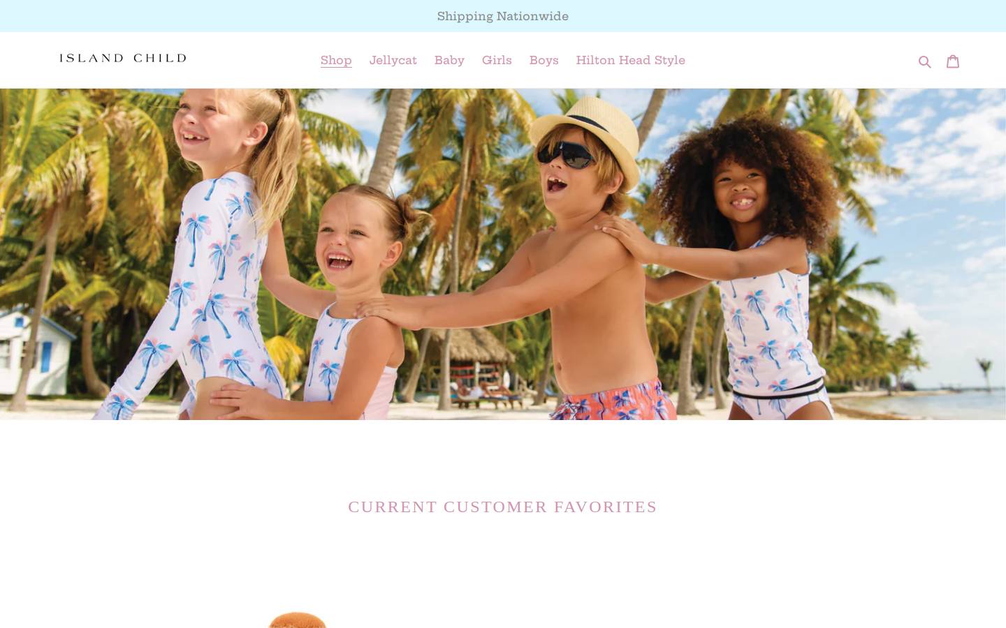 shopislandchild.com homepage screenshot