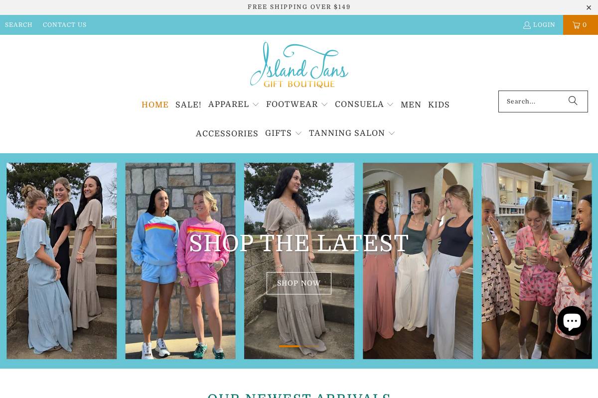shopislandtans.com homepage screenshot