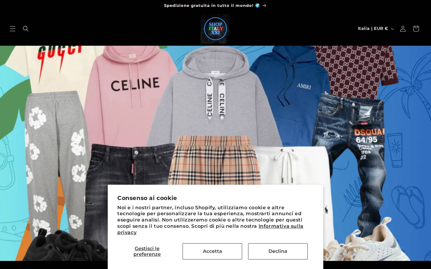 Shopitaly21 homepage screenshot