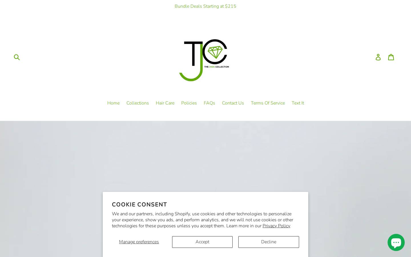 shopjadecollection.com homepage screenshot