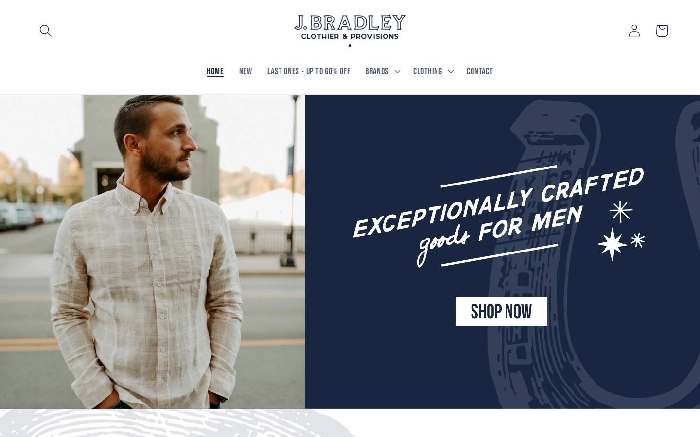 shopjbradley.com homepage screenshot