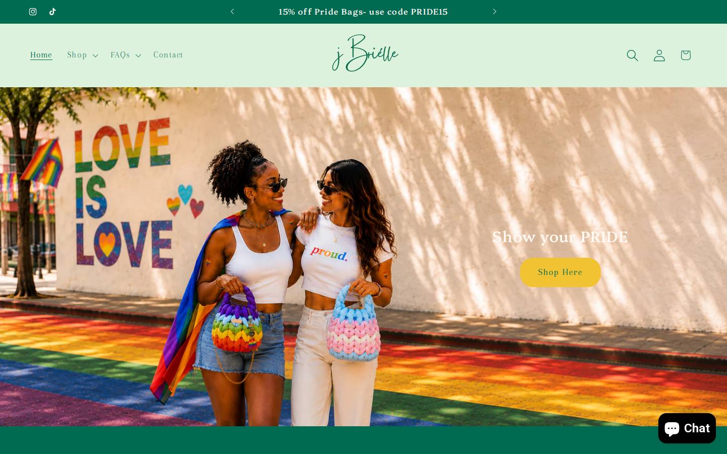 shopjbrielle.com homepage screenshot