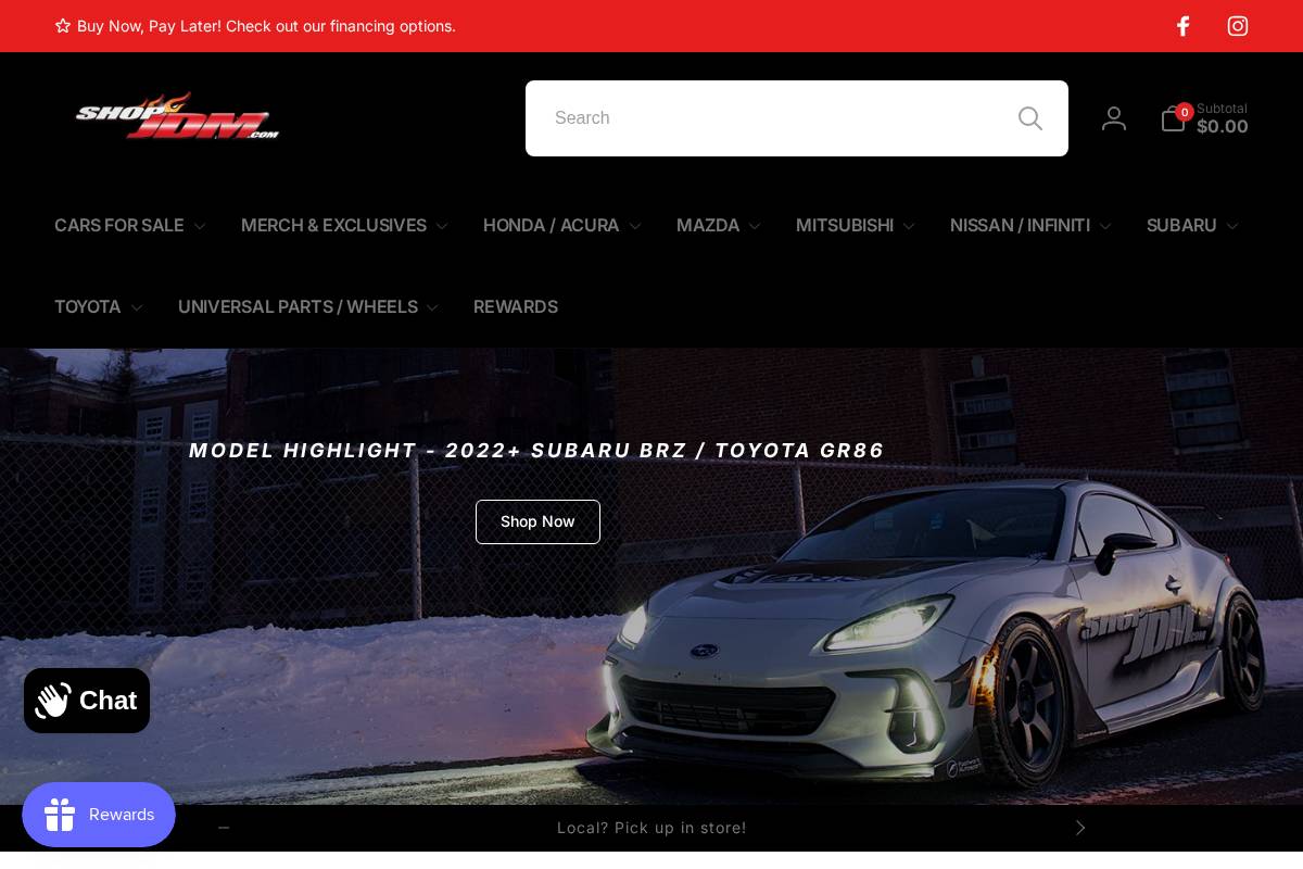 shopjdm.com homepage screenshot