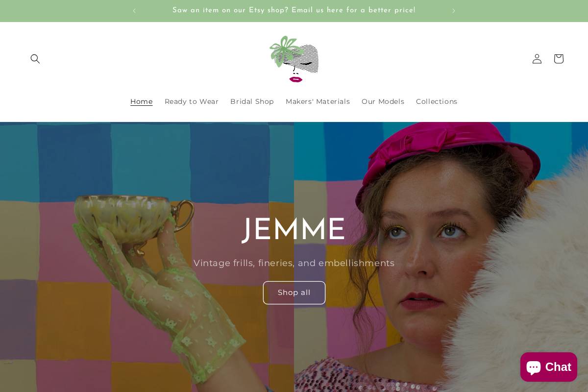 shopjemme.com homepage screenshot