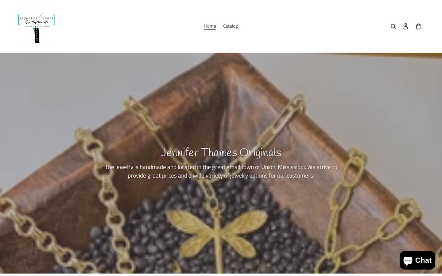 shopjenniferthamesoriginals.com homepage screenshot